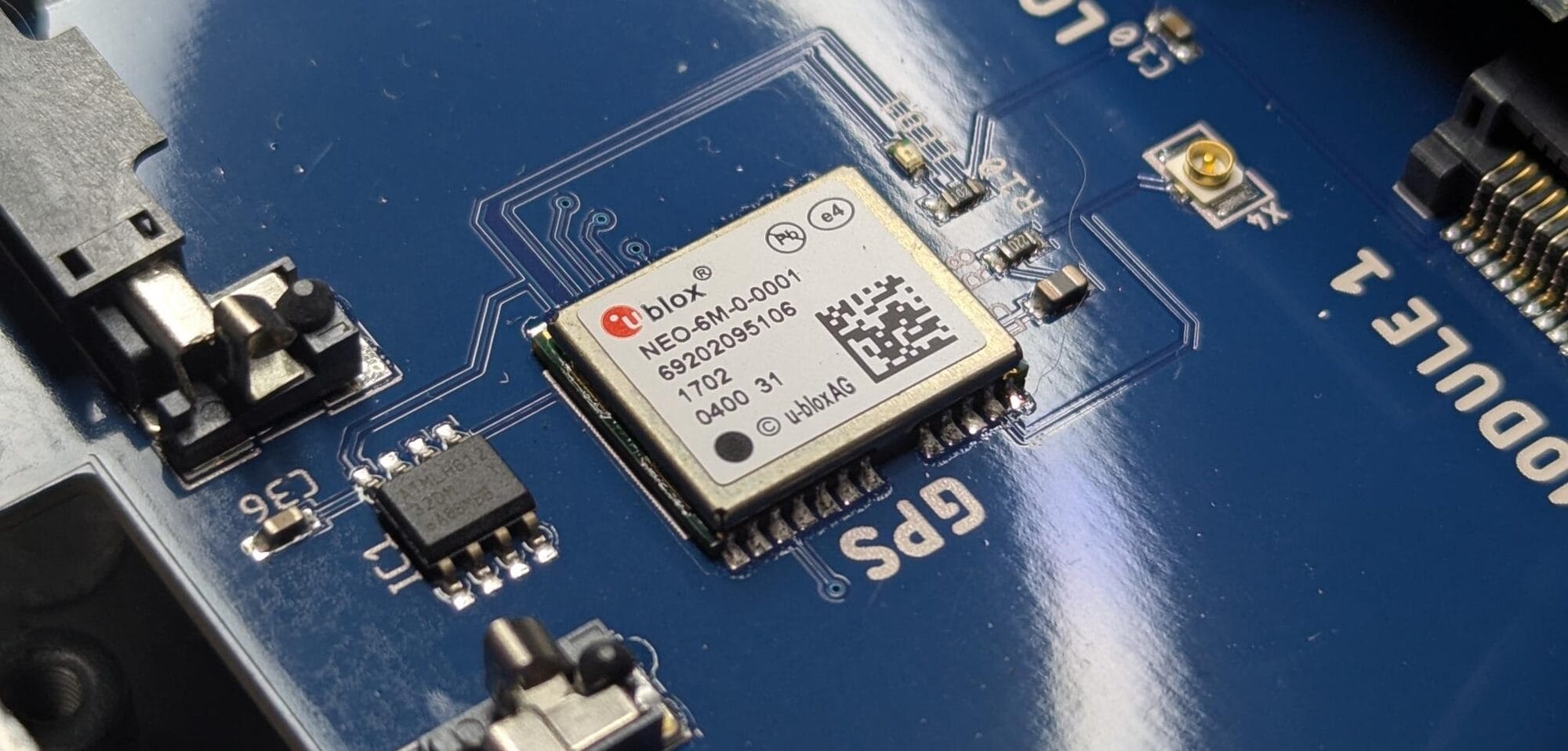 Some Nebra boards ship with a u-blox NEO-6M GPS module.